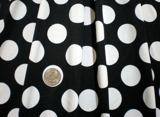 4.Black-White Polka Dot Special Printed Spandex